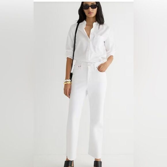 NEW J. Crew High Rise Slim Demi Boot Jean in White Wash - Picture 2 of 7